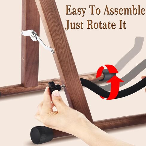 حامل جيتار MOREYES، أرضية جيتار صوتي، حامل جيتار خشبي كهربائي، إطار حامل جيتار قابل للطي، عرض صوتي، كهربائي، جيتار باس، سهل التجميع in Kuwait