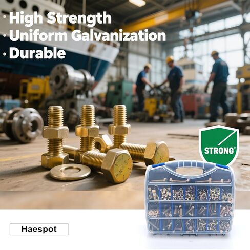 مجموعة مسامير فولاذية من 618 قطعة من Haespot من 5 إلى 8 درجات، مقاومة للتآكل ومتينة، 1/4 بوصة - 20، 5/16 بوصة - 18، 3/8 بوصة - 16، 1/2 بوصة - 13 وحدة إمبراطورية متعددة الأحجام، تعبئة صديقة للبيئة، تخزين احترافي in Kuwait