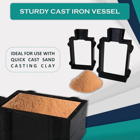 SIMOND STORE قالب قارورة من الحديد الزهر مكون من قطعتين وحلقة من الألومنيوم مكونة من قطعتين لصب الرمل، أداة صب لصنع المجوهرات لصب طين رمل دلفت بتروبوند... in Kuwait