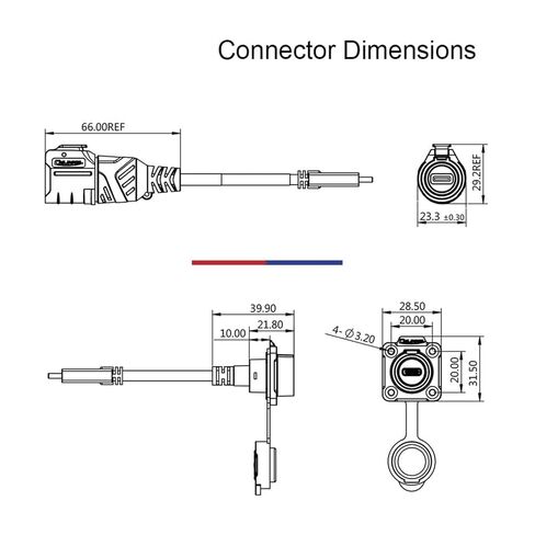 1Pcs Type-C USB 3.1 Connector IP67 Waterproof 5A Data & Power Interface Fast Charging Data Transmission Socket Connector(Plug Socket E,0.5m Cable) in Saudi Arabia