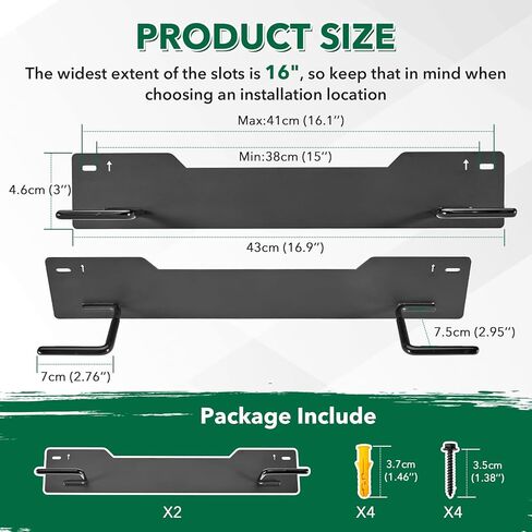 رف تخزين حقيبة الجولف المثبت على الحائط، حامل حقيبة جولف مزدوج عالي التحمل مع مقابض مغطاة بالمطاط لمنظم المرآب in Kuwait