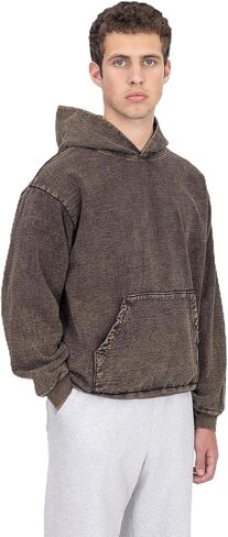 LOS ANGELES APPAREL للرجال HF09MW HF09 - سترة من الصوف الثقيل، غسول معدني 14oz، مريح، أنيق in Kuwait