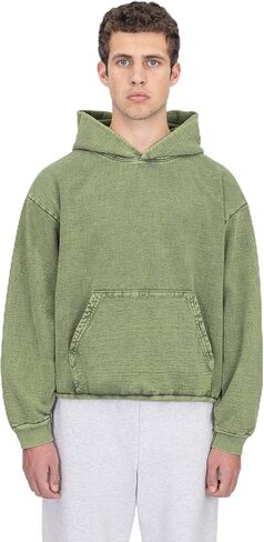 LOS ANGELES APPAREL للرجال HF09MW HF09 - سترة من الصوف الثقيل، غسول معدني 14oz، مريح، أنيق in Kuwait