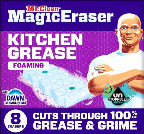 إسفنجة رغوية مستر كلين ماجيك إيرايزر، ممحاة شحوم المطبخ، قوة تنظيف الفجر، منظف الفرن، انتعاش لا يمكن توقفه، 8 قيراط in Kuwait