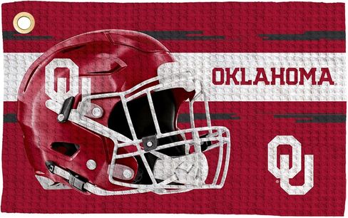 Northwest NCAA Oklahoma Sooners Golf Towel, Official Licensed Microfiber Waffle Fabric, Absorbent 16x25 in Club Cleaning Accessory, Light Up Design in Saudi Arabia