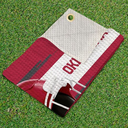 Northwest NCAA Oklahoma Sooners Golf Towel, Official Licensed Microfiber Waffle Fabric, Absorbent 16x25 in Club Cleaning Accessory, Light Up Design in Saudi Arabia