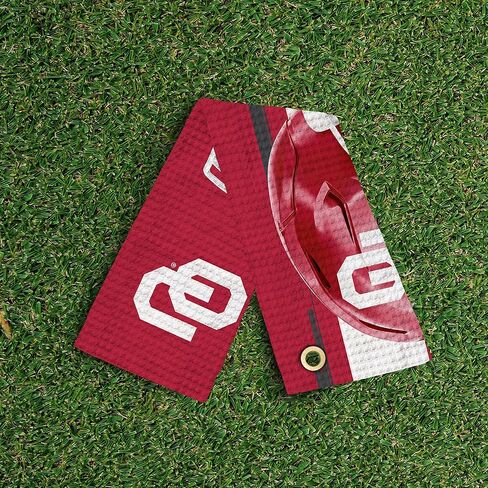 Northwest NCAA Oklahoma Sooners Golf Towel, Official Licensed Microfiber Waffle Fabric, Absorbent 16x25 in Club Cleaning Accessory, Light Up Design in Saudi Arabia