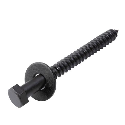 3/8" x 6" Lag Bolts (50 PCS) Black Lag Screws for Wood, Double Anti-Rust Coatings, Heavy Duty Hex Head with Washers in Kuwait