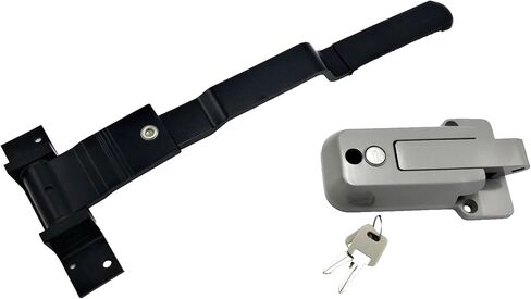 SCB-B4-GRY - Black Swivel Cam Bar Trailer Latch Handle Door Cambar Cargo W/Gray Lock- Trailer Latch Handle in Saudi Arabia