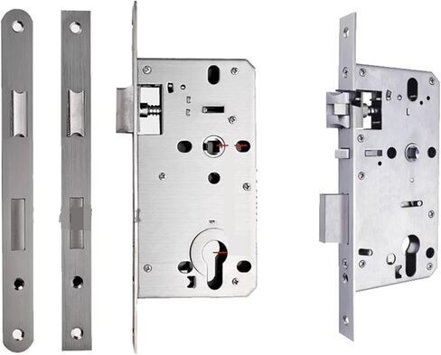 Silent Lock Body Panel 23x235mm Silent Lock Tongue Round Square Panel Cylinder 32mm 5572 Lock Body 1Pcs(R 20x235) in Kuwait