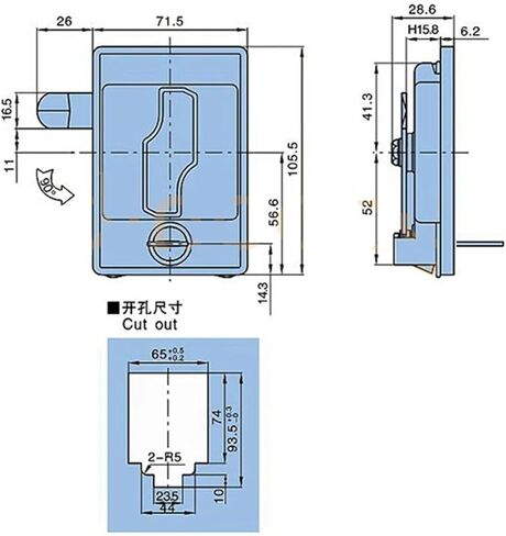 Door Lock Cam Contol Panel Pull Hardware Part 1Pcs in Saudi Arabia