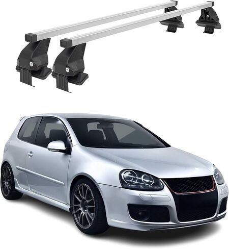 Omac Smooth Racks Racks Cross Bars Carrier لـ VW Rabbit/GTI 2006-2009 Black 2 PCS مضاد للسرقة للسفر كاياك زورق التزلج على الجليد التزلج على الجليد in Kuwait