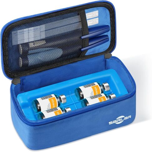 sarlar Insulin Vial and Pen Cooler Travel Case with TSA Approved Ice Brick, Diabetes Supplies Carrying Bag for Keep Medicine Cool & Storage, Portable Protection for Daily Life and Trips in Saudi Arabia