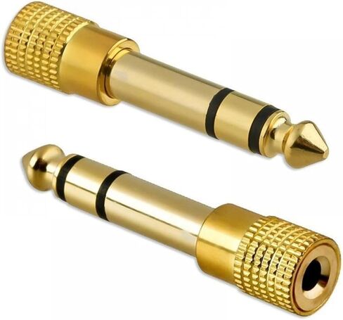 قابس ذكر ذهبي مقاس 6.5 مم 1/4 بوصة إلى مقبس أنثى مقاس 3.5 مم 1/8 بوصة in Kuwait