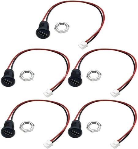 5-حزمة موصل أنثى من النوع C ثنائي الدبوس (أسود مع أطراف توصيل) in Kuwait