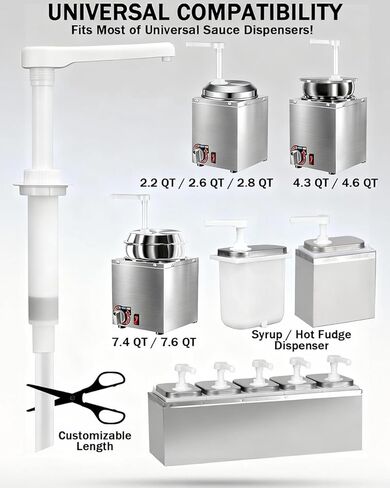 مضخات بديلة عالمية مكونة من قطعتين لموزعات جبن الناتشو والفادج الساخن والشراب - متوافقة مع سخانات الصلصة 2.2Qt/2.8Qt/4.3Qt/7.4Qt - بلاستيك صالح للطعام in Kuwait