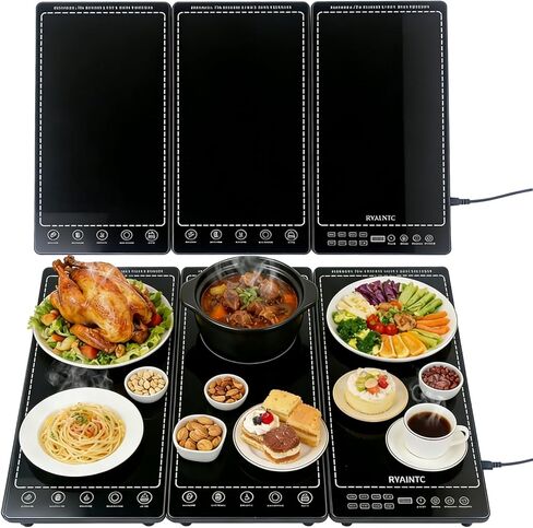 Electric Warming Tray, 3-in-1 Food Warmers for Parties Buffet with 10 Temp Settings and Timer, 25"x15" Glass Surface Warming Mat for Food, Warming Tray for Parties Buffet,Gatherings in Saudi Arabia