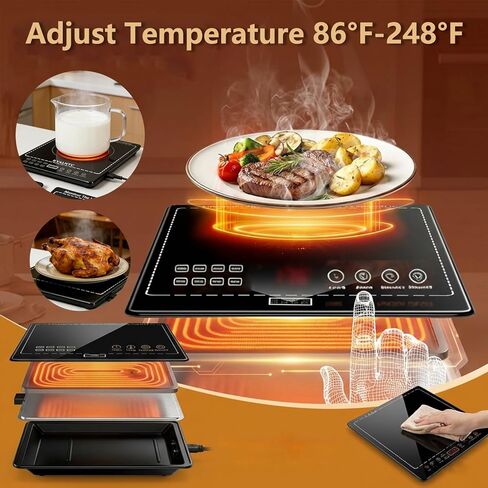 Electric Warming Tray, 3-in-1 Food Warmers for Parties Buffet with 10 Temp Settings and Timer, 25"x15" Glass Surface Warming Mat for Food, Warming Tray for Parties Buffet,Gatherings in Saudi Arabia
