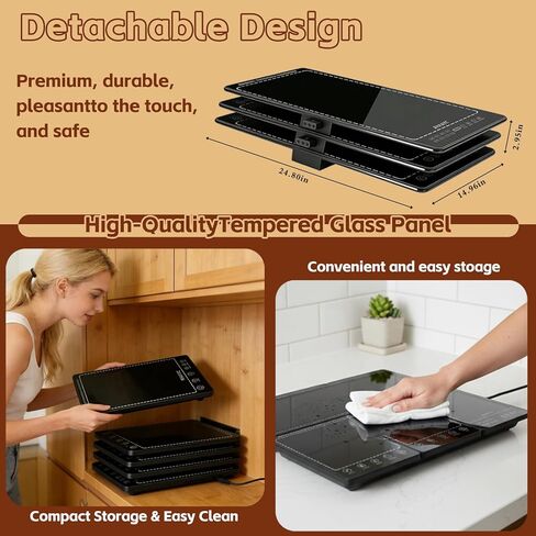 Electric Warming Tray, 3-in-1 Food Warmers for Parties Buffet with 10 Temp Settings and Timer, 25"x15" Glass Surface Warming Mat for Food, Warming Tray for Parties Buffet,Gatherings in Saudi Arabia