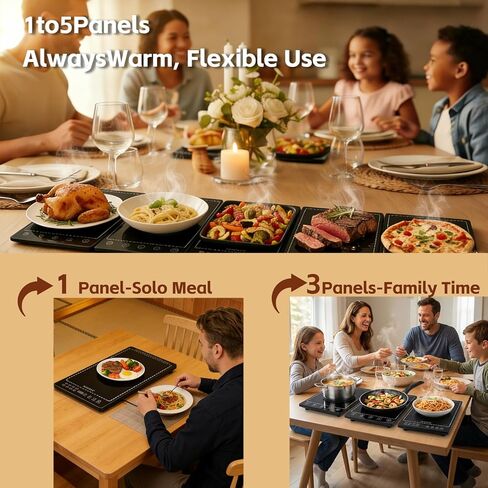 Electric Warming Tray, 3-in-1 Food Warmers for Parties Buffet with 10 Temp Settings and Timer, 25"x15" Glass Surface Warming Mat for Food, Warming Tray for Parties Buffet,Gatherings in Saudi Arabia