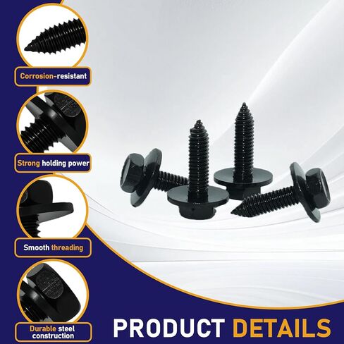 50 حزمة من مسامير الجسم السداسية ذات الرأس المسننة مقاس 5/16 بوصة - 18 × 7/8 بوصة، مثبتات معدنية شديدة التحمل لتطبيقات مسامير حاجز الشاحنات، براغي جسم السيارة لإصلاح السيارات والشاحنات in Kuwait