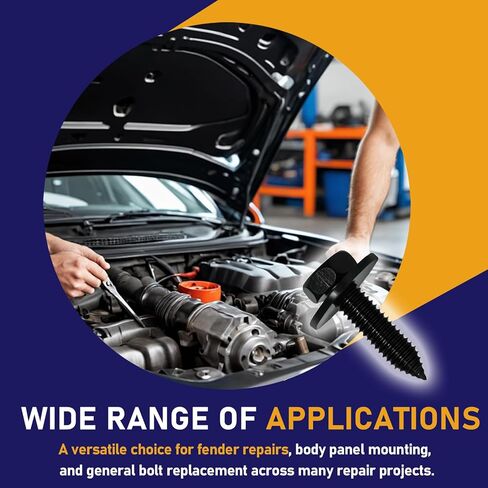 50 حزمة من مسامير الجسم السداسية ذات الرأس المسننة مقاس 5/16 بوصة - 18 × 7/8 بوصة، مثبتات معدنية شديدة التحمل لتطبيقات مسامير حاجز الشاحنات، براغي جسم السيارة لإصلاح السيارات والشاحنات in Kuwait