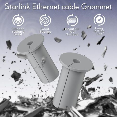 Cable Grommet Routing Kit for Starlink, Wall Grommets for Cables, Wall Cable Through Wall Hole Cover Compatible with Starlink Mount for Protecting Cords, for 1" Wall Hole in Kuwait