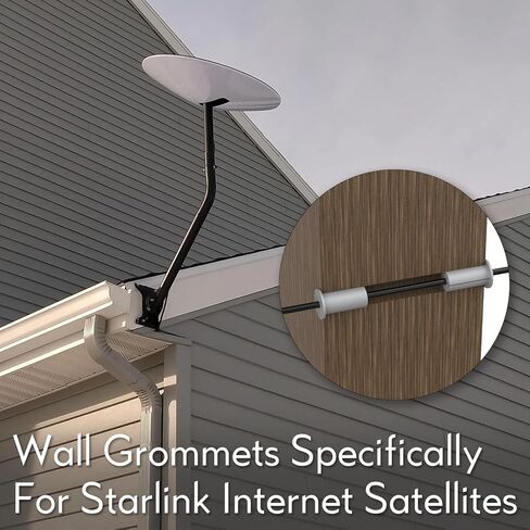 Cable Grommet Routing Kit for Starlink, Wall Grommets for Cables, Wall Cable Through Wall Hole Cover Compatible with Starlink Mount for Protecting Cords, for 1" Wall Hole in Kuwait