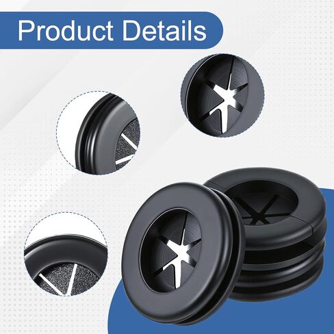 20 Pcs Rubber Grommets for Wiring, Wire Protection Grommet Black Double-Sided Rubber Hole Plugs Grommets Firewall Hole Plug Cable Wire Protection in Saudi Arabia