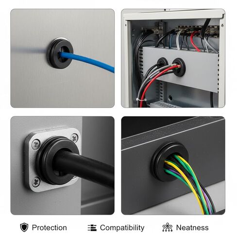 20 Pcs Rubber Grommets for Wiring, Wire Protection Grommet Black Double-Sided Rubber Hole Plugs Grommets Firewall Hole Plug Cable Wire Protection in Saudi Arabia