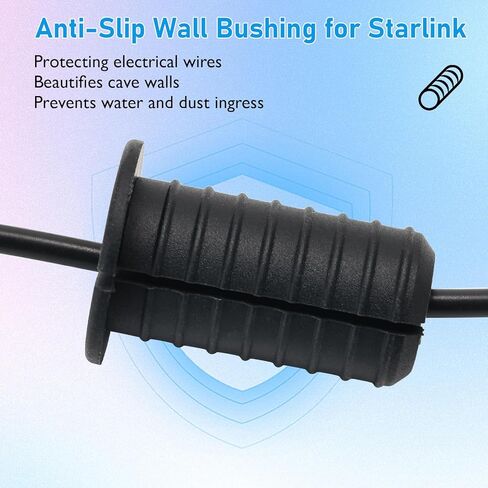 4 قطع من حلقات تثبيت الحائط Starlink بطول 3/4 بوصة من السيليكون - سلك تلفزيون جدار جاف مقاوم للماء يمر عبر حلقة كبل منفصلة غير قابلة للانزلاق لمحول توجيه كابلات Ethernet Dishy من Starlink، (أسود بارتفاع 1-1/2 بوصة) in Kuwait