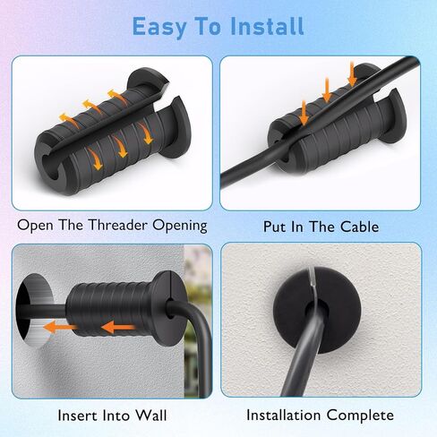 4 قطع من حلقات تثبيت الحائط Starlink بطول 3/4 بوصة من السيليكون - سلك تلفزيون جدار جاف مقاوم للماء يمر عبر حلقة كبل منفصلة غير قابلة للانزلاق لمحول توجيه كابلات Ethernet Dishy من Starlink، (أسود بارتفاع 1-1/2 بوصة) in Kuwait