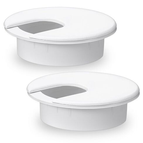 2 Inch Desk Cord Grommets, 2 Pcs Desk Grommet Desk Hole Cover Plastic Grommet Hole Covers for Cords Computer Desks Wires Office Equipment (White) in Saudi Arabia