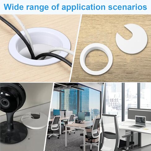 2 Inch Desk Cord Grommets, 2 Pcs Desk Grommet Desk Hole Cover Plastic Grommet Hole Covers for Cords Computer Desks Wires Office Equipment (White) in Saudi Arabia