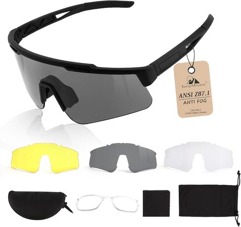Tactical Eyewear Anti Fog, ANSI Z87.1 Sports Glasses with 3 Interchangeable Lens UV400 Protection Airsoft Goggle in Kuwait