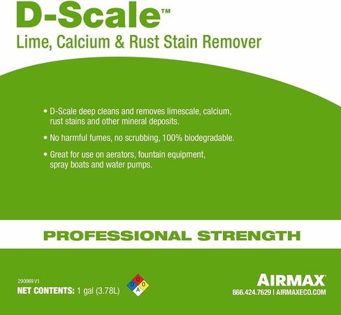 منظف ​​النافورة والتهوية من إيرماكس D-Scale لمعدات البركة والبحيرات، وإزالة الرواسب الجيرية والكالسيوم وبقع الصدأ، معالجة تنظيف مائية آمنة، 32 أونصة in Kuwait