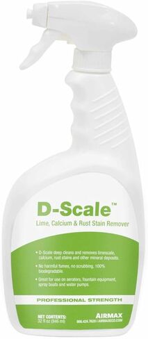 منظف ​​النافورة والتهوية من إيرماكس D-Scale لمعدات البركة والبحيرات، وإزالة الرواسب الجيرية والكالسيوم وبقع الصدأ، معالجة تنظيف مائية آمنة، 32 أونصة in Kuwait