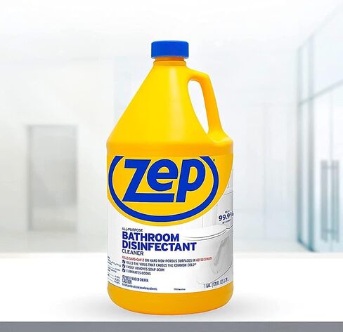 Zep All-Purpose Bathroom Disinfectant Cleaner - 1 Gallon (Case of 4) ZUAPBD128 - Virucidal, Fungicidal, Mildewstat, Kills 99.9 Percent of Germs in 60 Seconds in Saudi Arabia