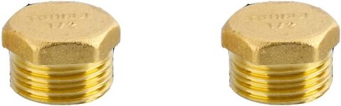 1-Inch Brass Compression Cap Stop Valve Cap,Brass Compression Fitting,Water Pipe Plug Brass Cap Male Threaded(Pack of 2) in Saudi Arabia