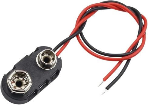 9 فولت موصل الطاقة كليب تيار مستمر جاك ذكر أنثى التمساح كليب محول حامل السلك كابل (I التمساح كليب ، 10 قطعة) in Kuwait