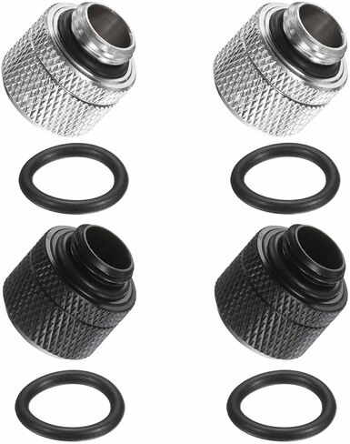 6 عبوات G1/4" خيط 3/8 بوصة معرف 1/2 بوصة OD تركيب ضغط سريع - تركيب ضغط أنابيب صلبة متين للأنابيب الناعمة، نظام تبريد مياه الكمبيوتر، أسود in Saudi Arabia