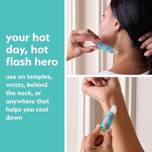 plusOne Chill Cooling Roll-On – Instant Hot Flash Support with Peppermint, Menthol & Ashwagandha – Aromatherapy Essential Oil Blend for Stress & Cooling Refreshment - 0.33 fl oz in Kuwait