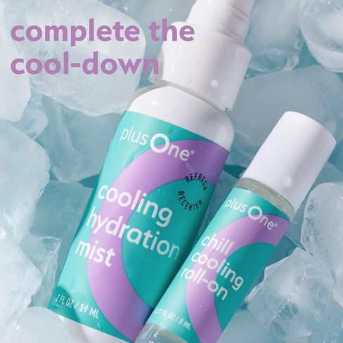 plusOne Chill Cooling Roll-On – Instant Hot Flash Support with Peppermint, Menthol & Ashwagandha – Aromatherapy Essential Oil Blend for Stress & Cooling Refreshment - 0.33 fl oz in Kuwait