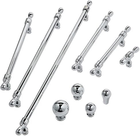 الكروم الفضة الصلبة النحاس الكرة درج خزانة مقبض طويل 1 قطعة (1282-Ball-30mm) in Saudi Arabia