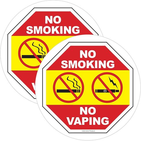 لا يوجد تدخين لا يوجد صائق نافذة vaping - 5 بوصات جولة - لا تدخين في ملصق مركبة - داخل النافذة التشبث - يسهل إزالته وإعادة وضعه in Saudi Arabia