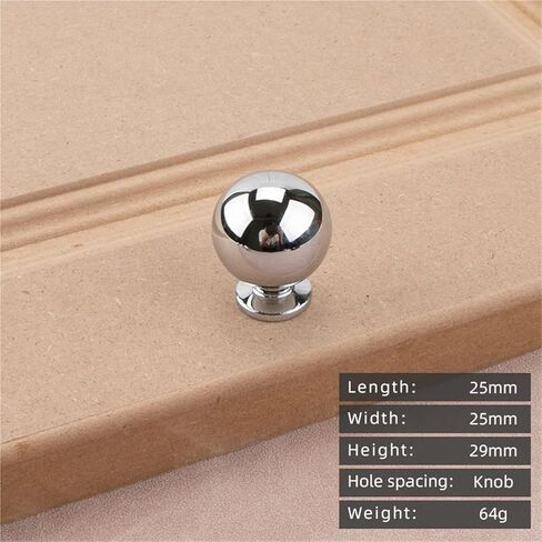 Solid Brass Cabinet Bright Chrome Pull Handle Round Ball Water Droplet Drawer 1Pcs(8-25mm) in Saudi Arabia