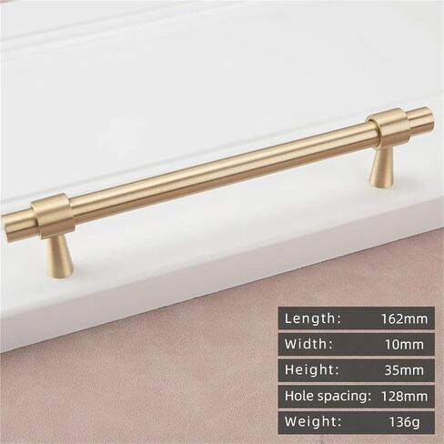 Solid Brass Gold Long Handle Kitchen Cabinet Furniture Hardware Drawer T-Handle 1Pcs(8873-128) in Saudi Arabia