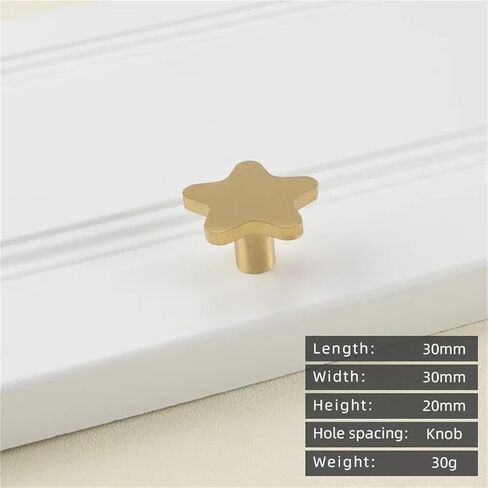 Solid Brass Cabinet Pull Handle Drawer Gold Door 1Pcs(1-L-30mm) in Saudi Arabia