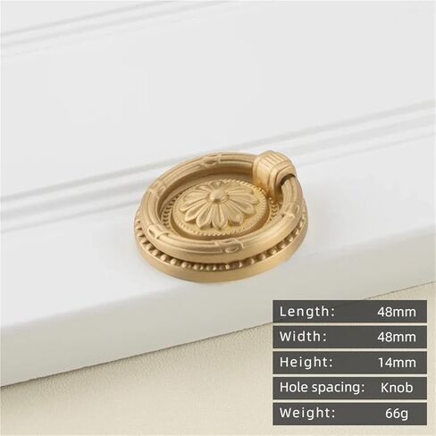 Solid Brass Cabinet Pull Handle Drawer Gold Door 1Pcs(6-L-48mm) in Saudi Arabia