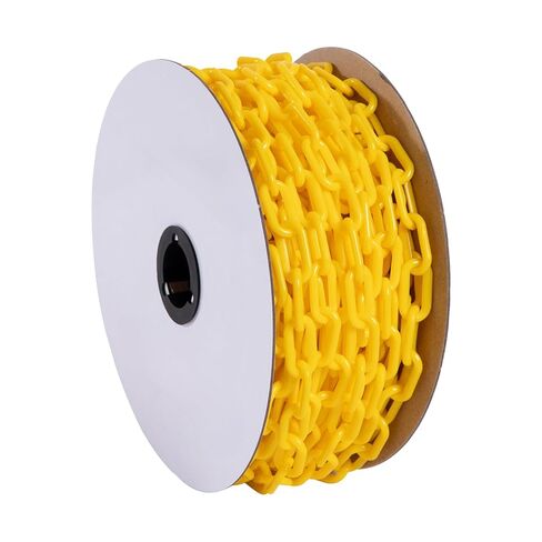 Yellow Plastic Chain Links Large 230FT Safety Chain Barrier UV Protected with 50 S-Hooks, Heavy Duty Caution Chain for Crowd Control, Parking Lot, Driveway, Garden, Fence and Event Decoration in Saudi Arabia